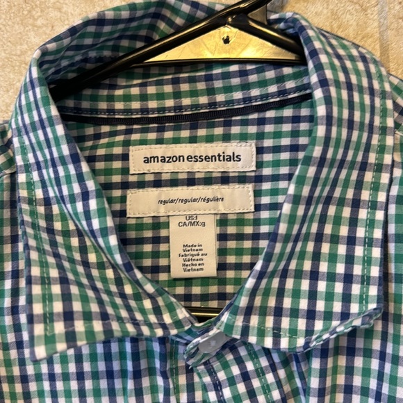 Green blue plaid casual button down - Picture 2 of 4